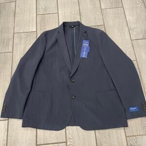 NWT Haggar Mens Smart Wash Tech Blazer Blue Size XL 48/50 Regular Stretch Jacket